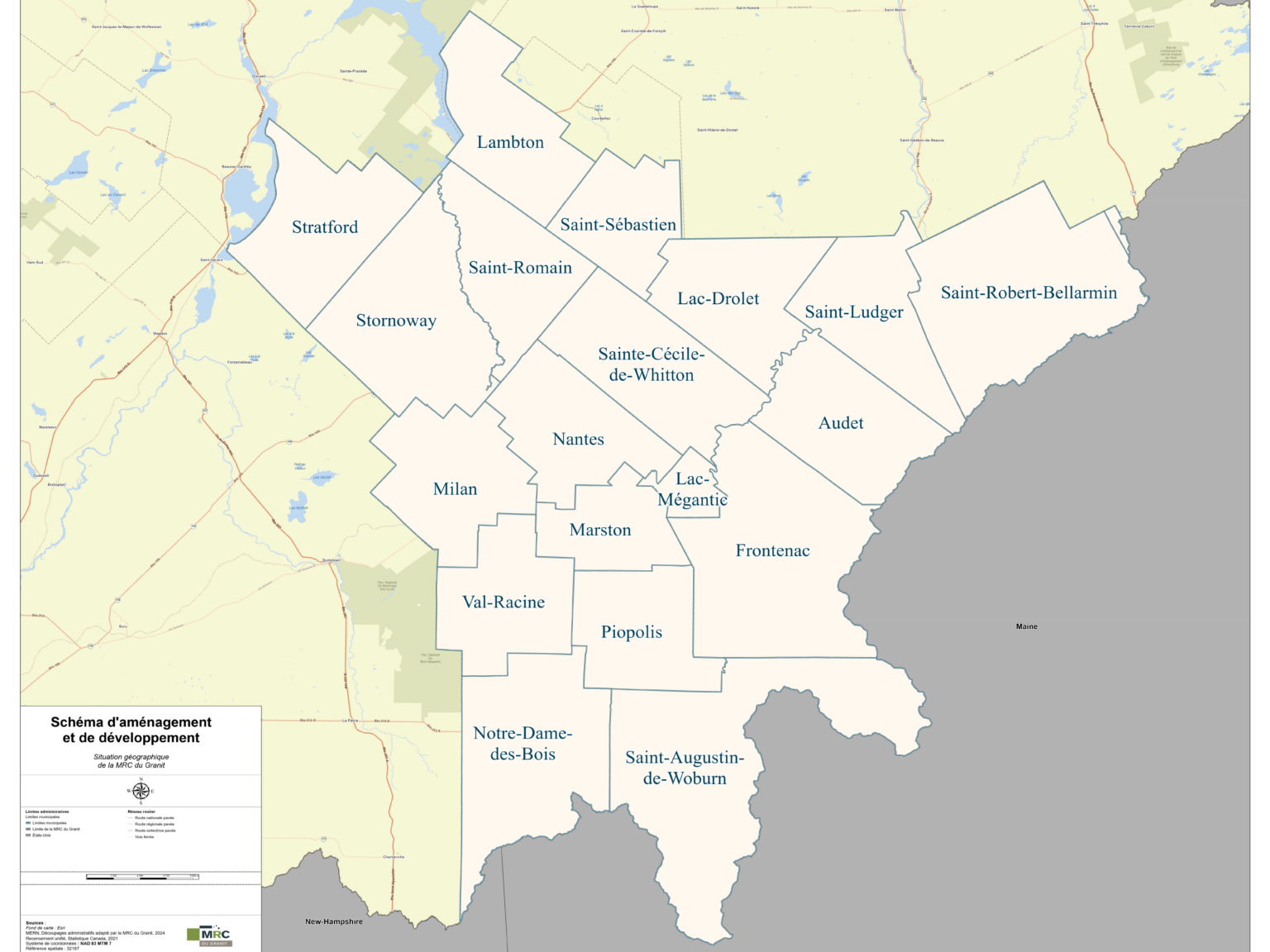 Megantic Region Map Notre territoire — SADC région de Mégantic